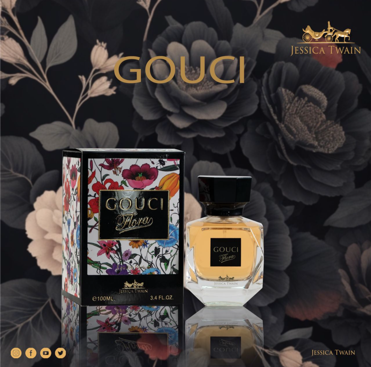 عطر ادکلن 100 میل گوچی فلورا ادو پرفیوم(جسیکا تویین) | Gucci Flora by Gucci